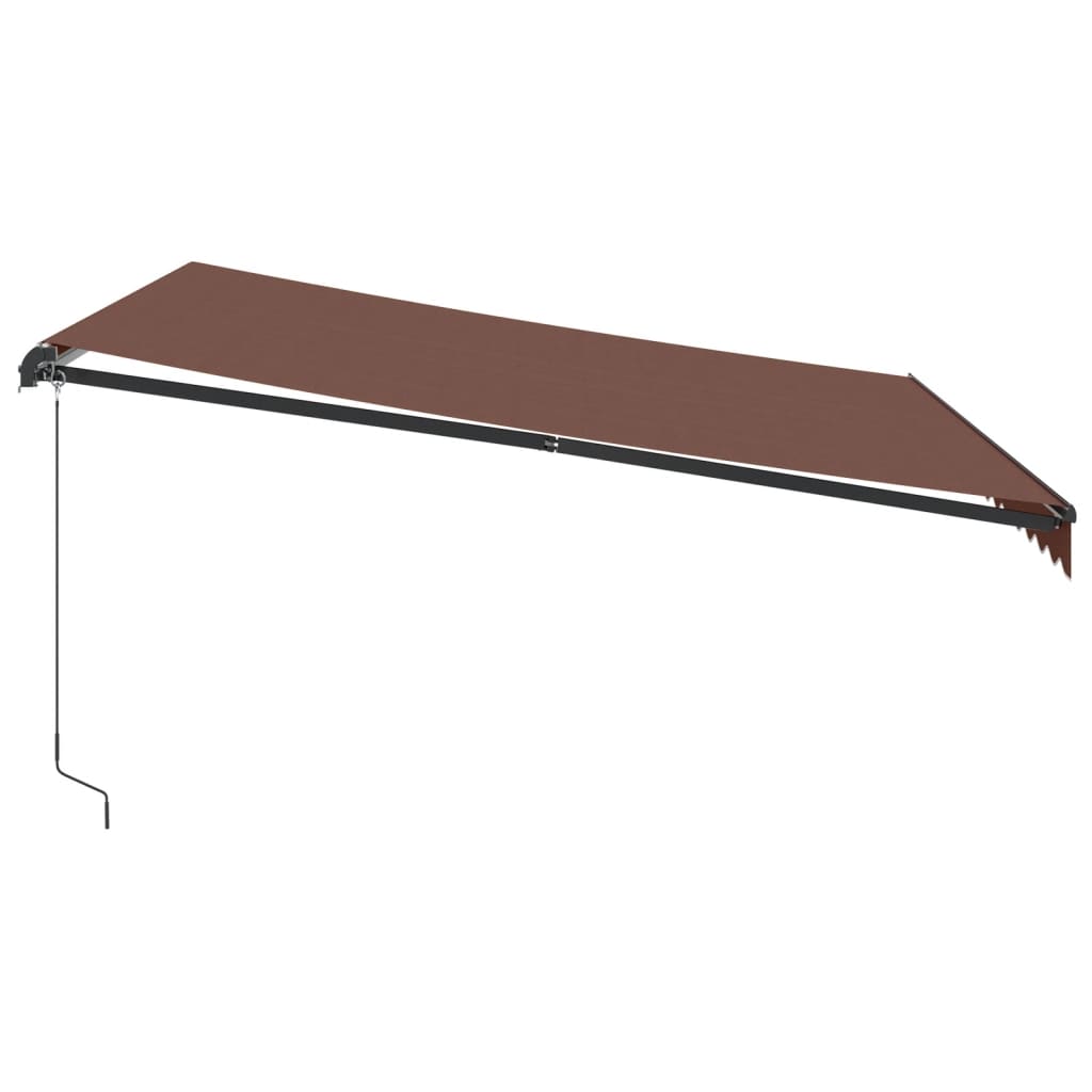 markise med LED-lys 400x350 cm manuel betjening brun
