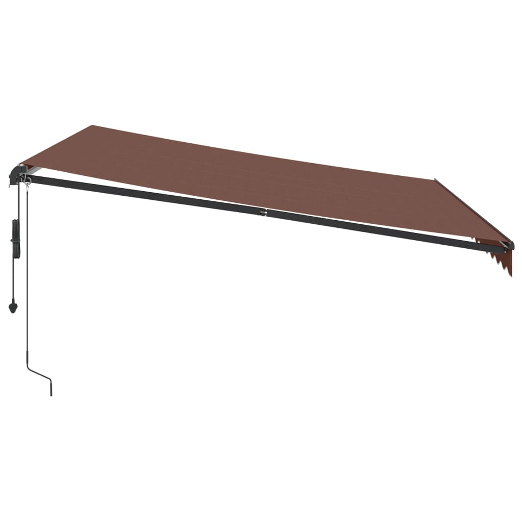 markise med LED-lys 400x350 automatisk betjening brun