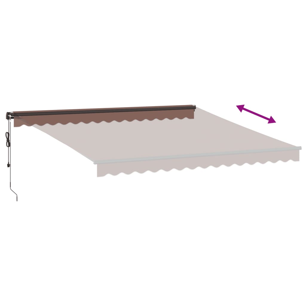 markise med LED-lys 400x350 automatisk betjening brun