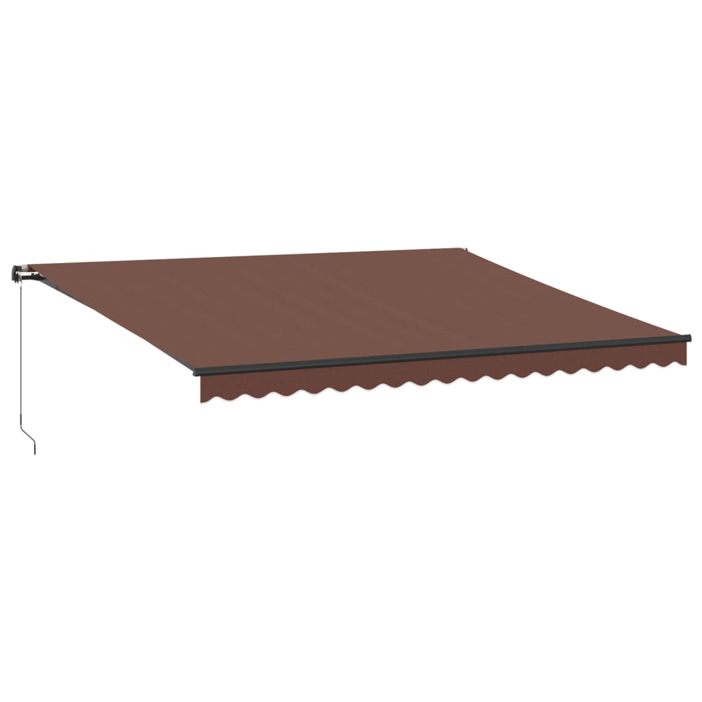 markise med LED-lys 450x350 cm manuel betjening brun