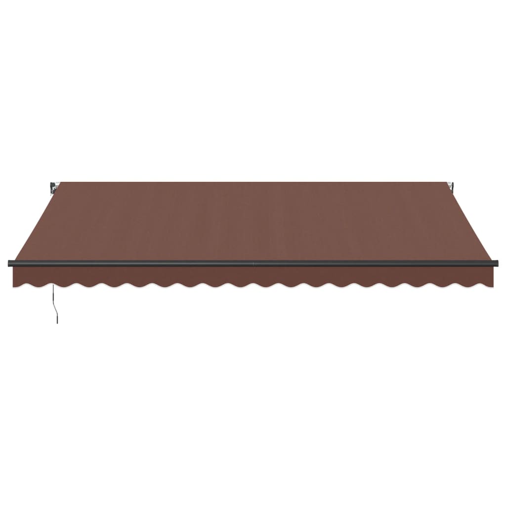markise med LED-lys 450x350 cm manuel betjening brun