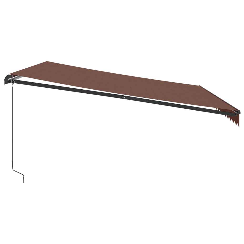 markise med LED-lys 450x350 cm manuel betjening brun