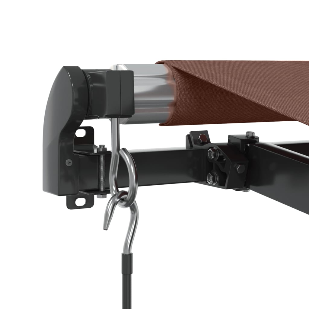 markise med LED-lys 450x350 cm manuel betjening brun
