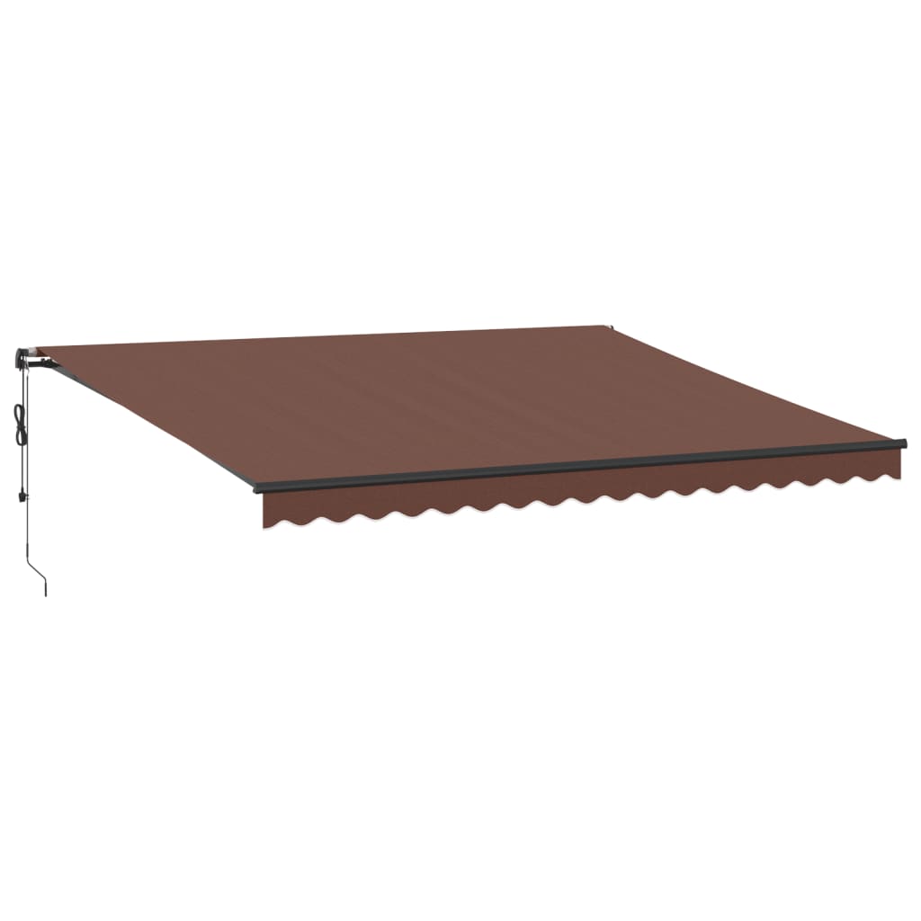 markise med LED-lys 450x350 cm automatisk betjening brun