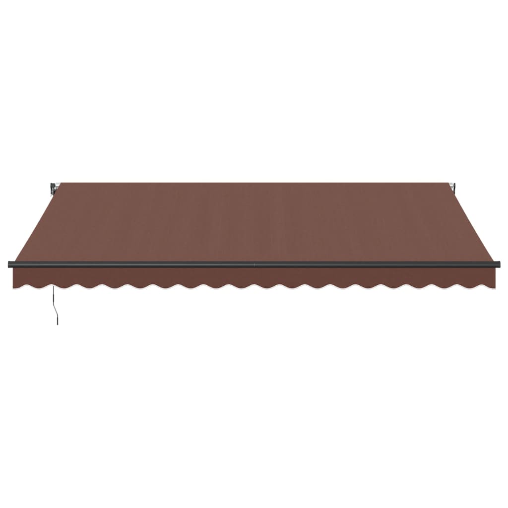 markise med LED-lys 450x350 cm automatisk betjening brun