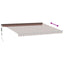 markise med LED-lys 450x350 cm automatisk betjening brun