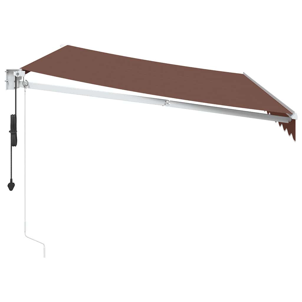 markise 350x250 cm automatisk betjening brun