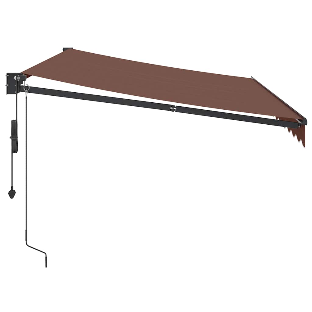markise 350x250 cm automatisk betjening brun