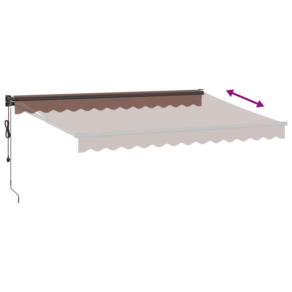markise 350x250 cm automatisk betjening brun