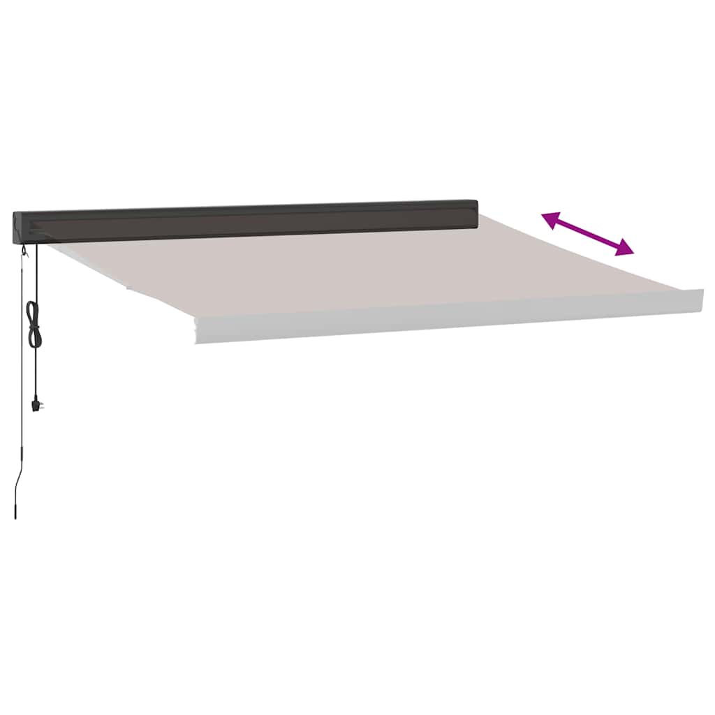 markise 350x250 cm automatisk betjening brun