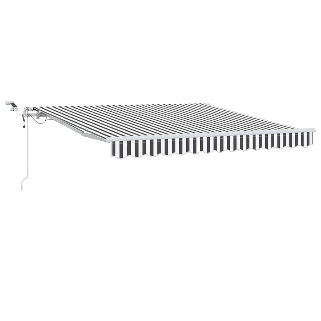 markise m. LED 300x250 cm automatisk betjening antracitgrå hvid