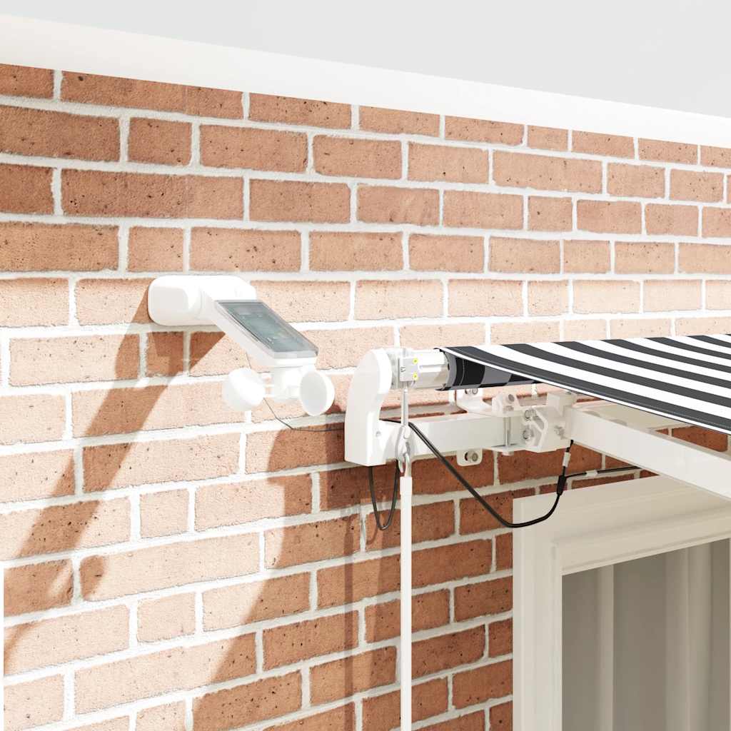 markise m. LED 300x250 cm automatisk betjening antracitgrå hvid