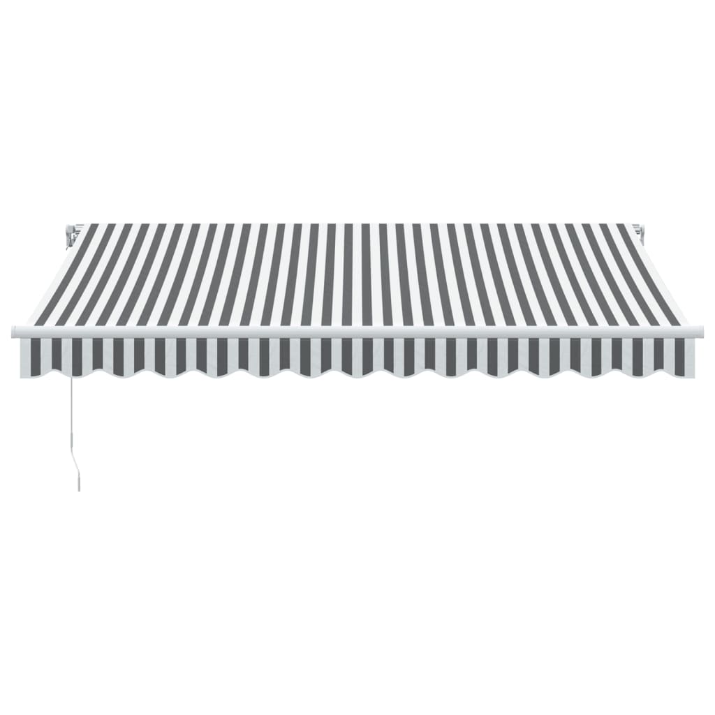 markise m. LED 350x250 cm manuel betjening antracitgrå og hvid