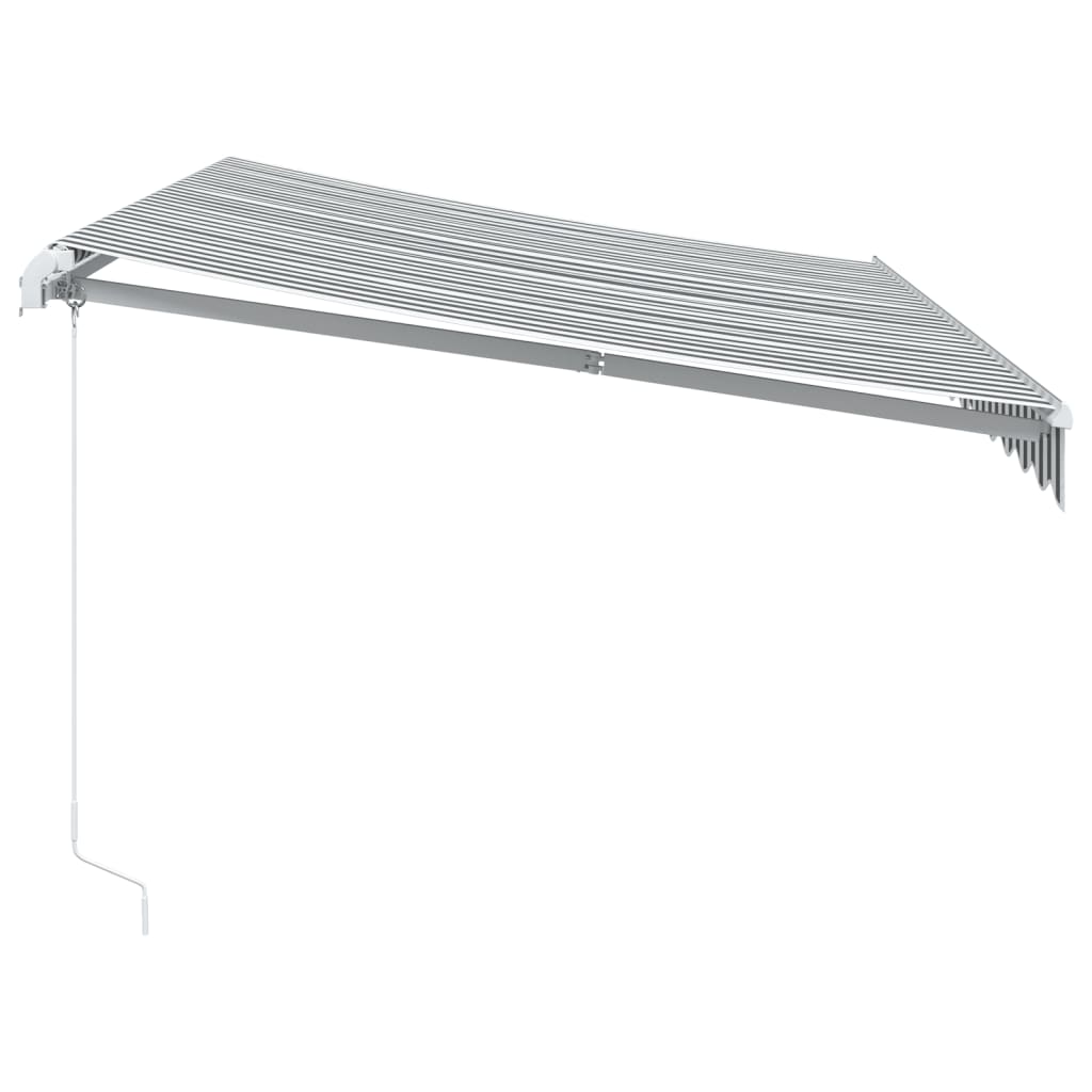 markise m. LED 350x250 cm manuel betjening antracitgrå og hvid