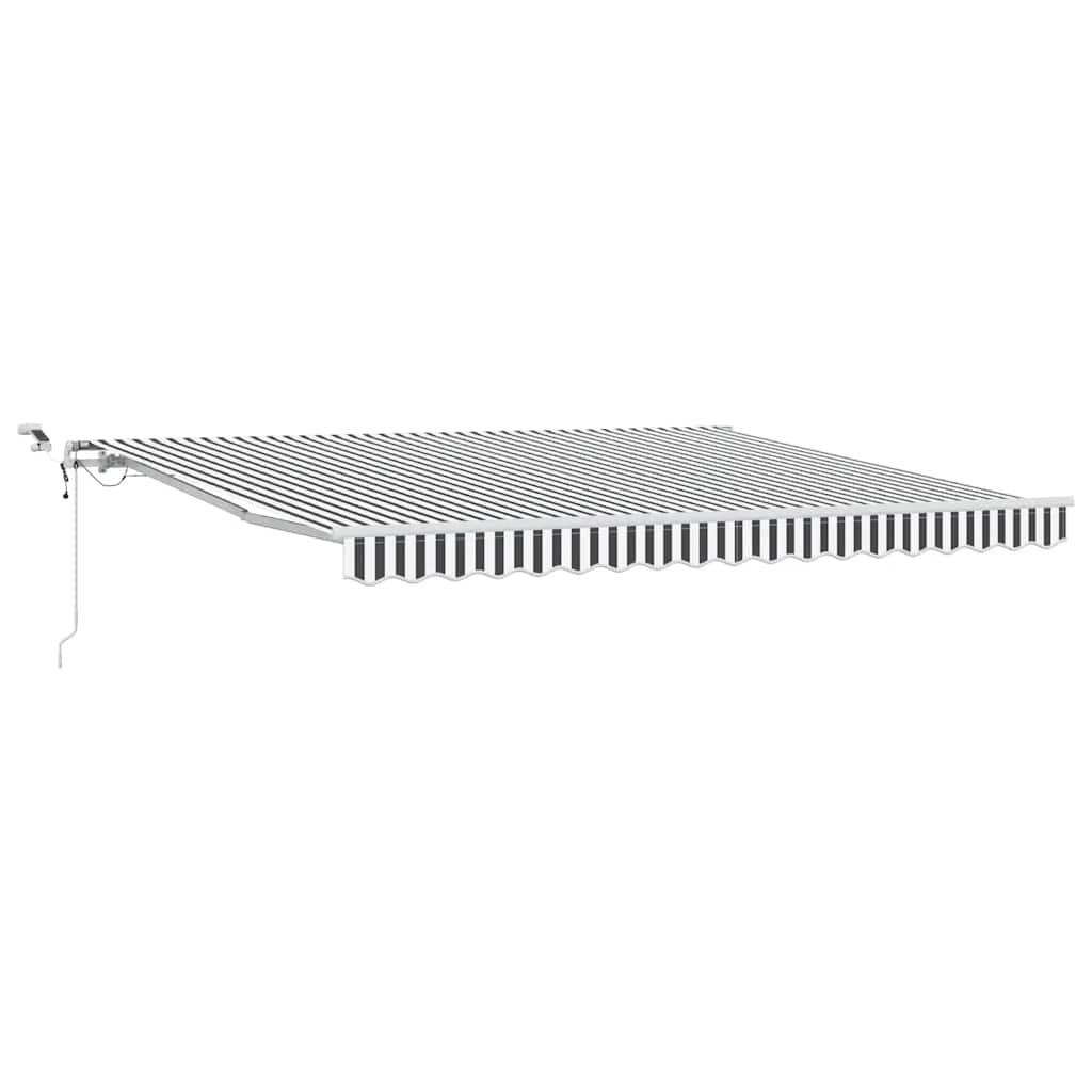 markise m. LED 400x300 cm automatisk betjening antracitgrå hvid