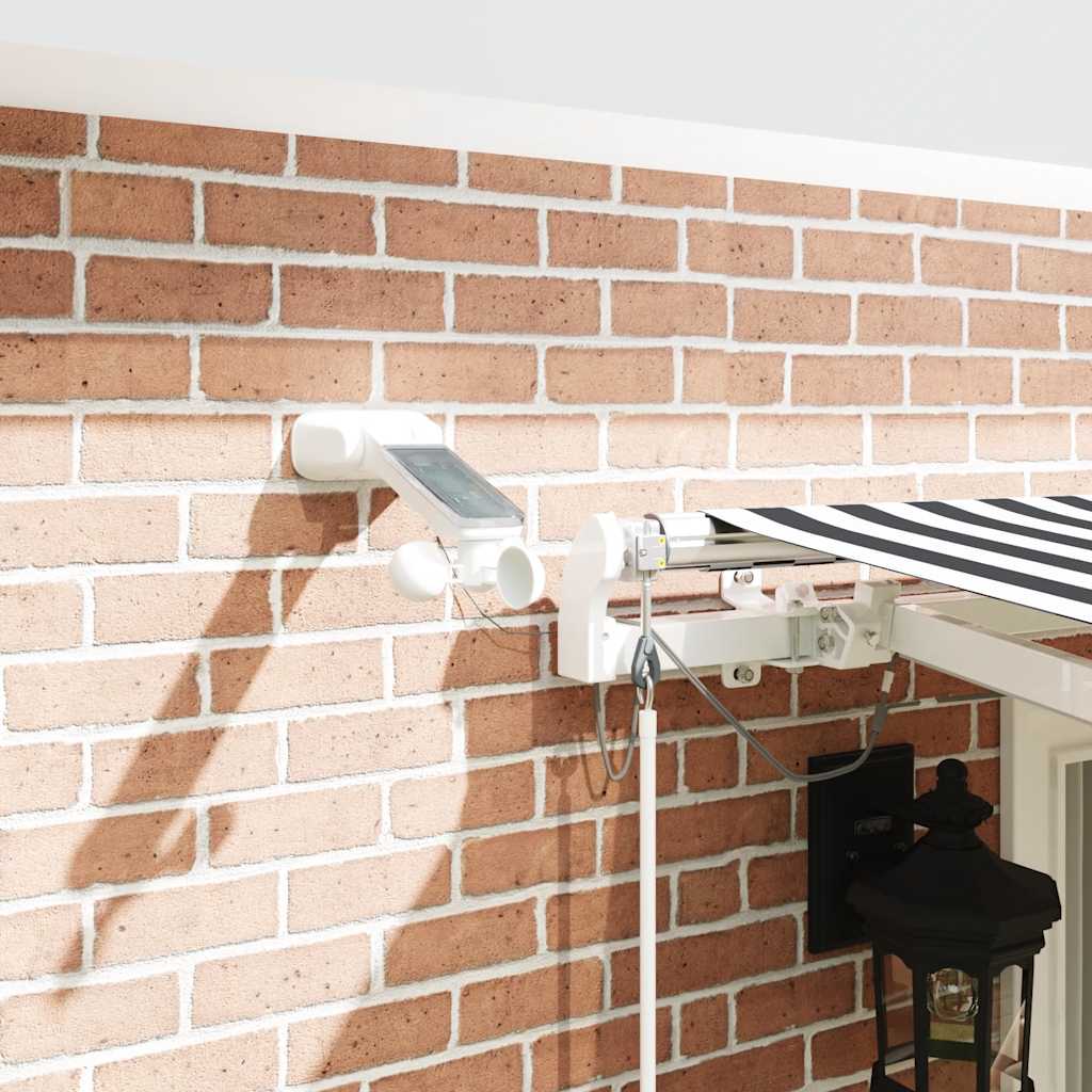markise m. LED 400x300 cm automatisk betjening antracitgrå hvid