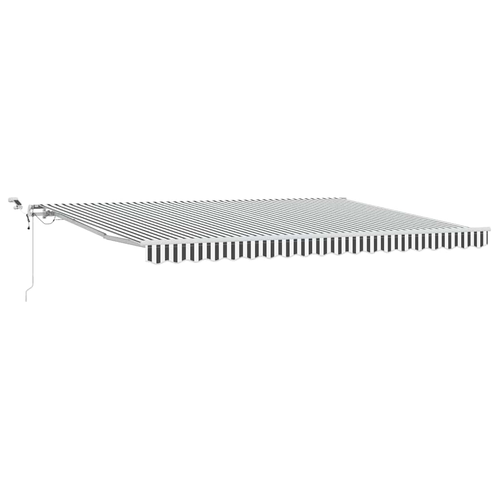 markise m. LED 450x300 cm automatisk betjening antracitgrå hvid