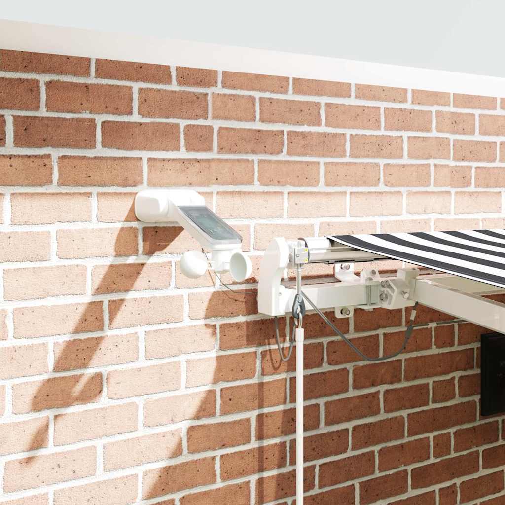 markise m. LED 450x300 cm automatisk betjening antracitgrå hvid