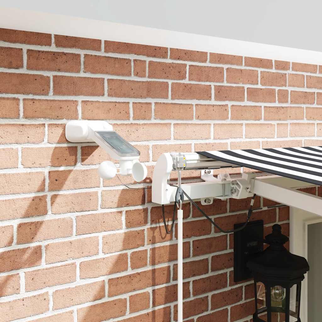 markise m. LED 500x300 cm automatisk betjening antracitgrå hvid
