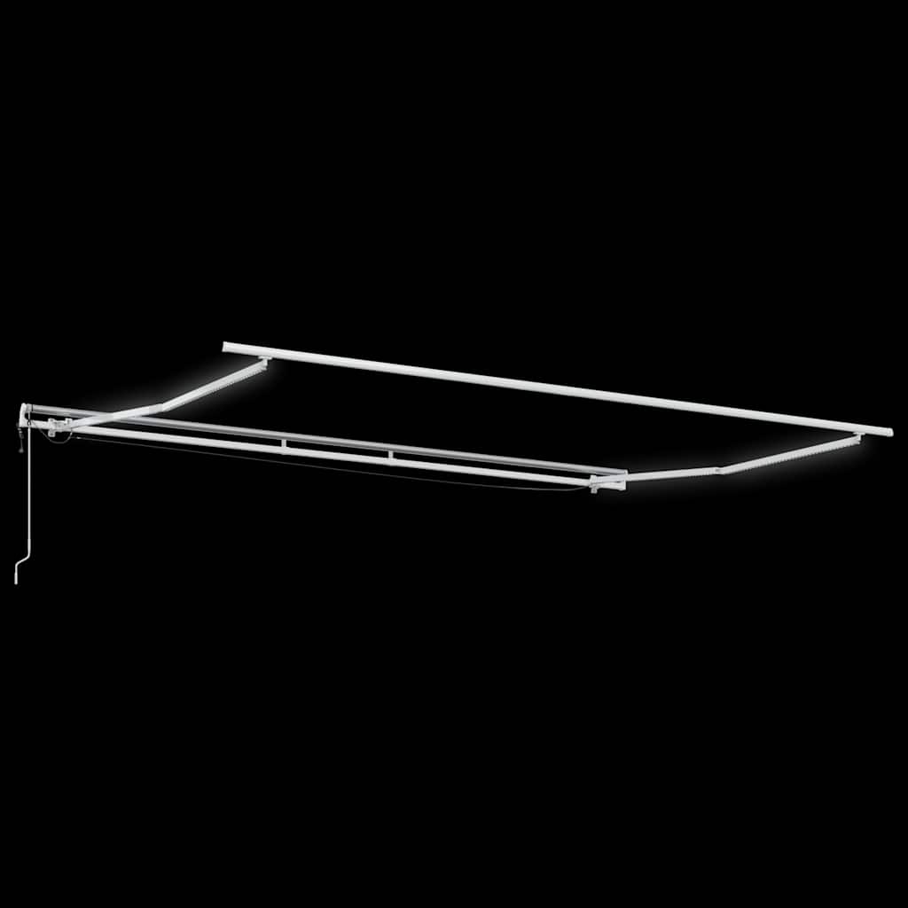 markise m. LED 500x300 cm automatisk betjening antracitgrå hvid