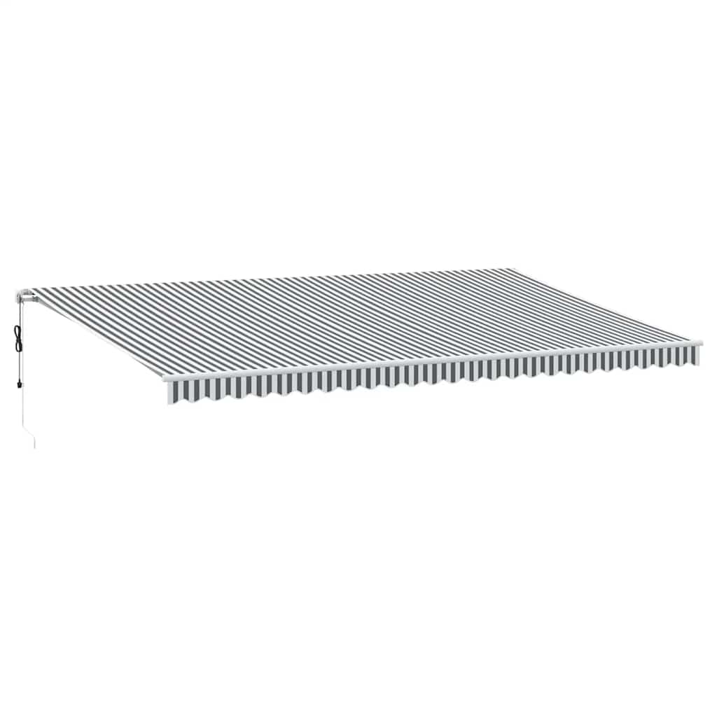 markise m. LED 600x300 cm automatisk betjening antracitgrå hvid