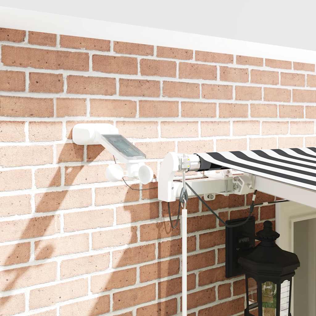 markise m. LED 600x300 cm automatisk betjening antracitgrå hvid