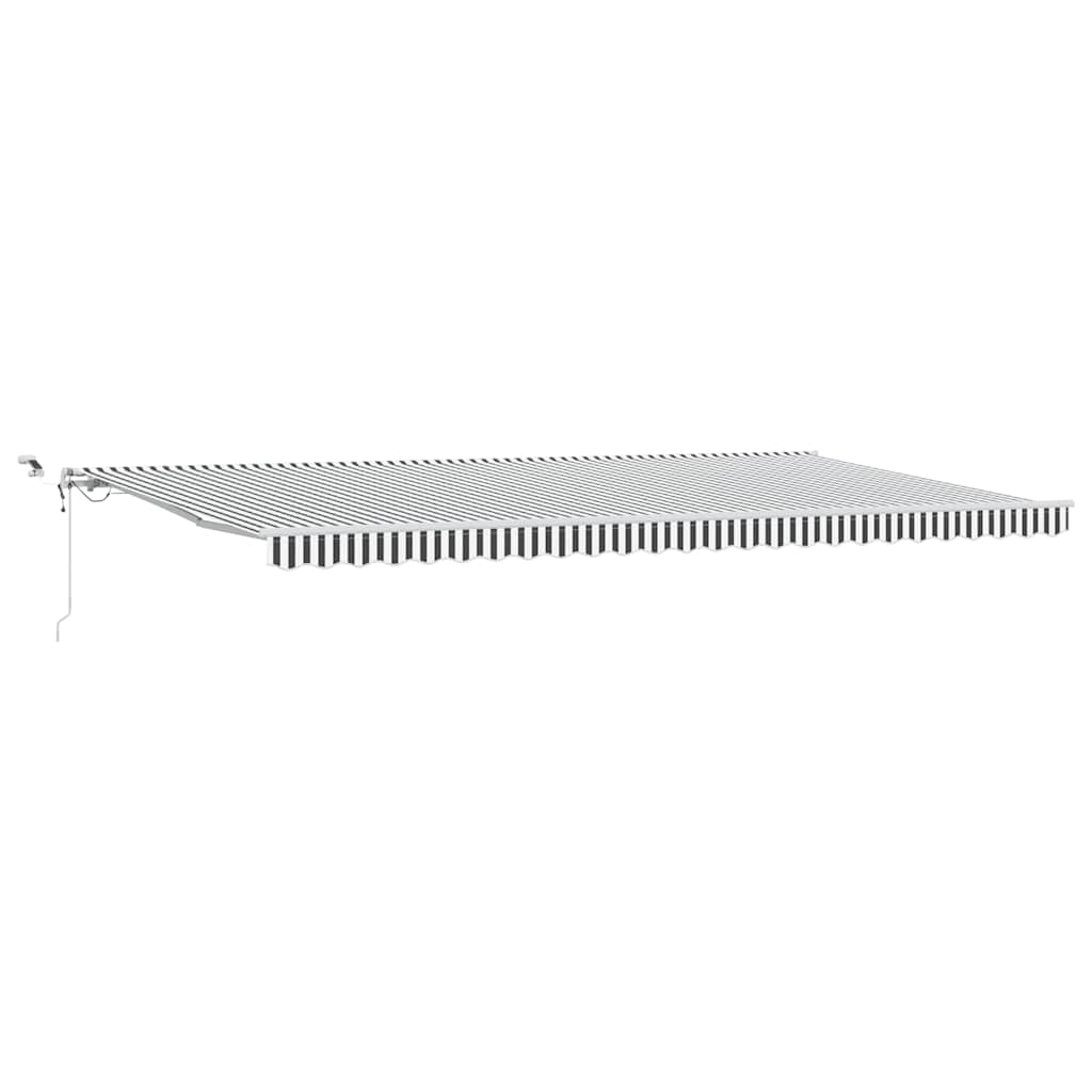 markise m. LED 600x300 cm automatisk betjening antracitgrå hvid