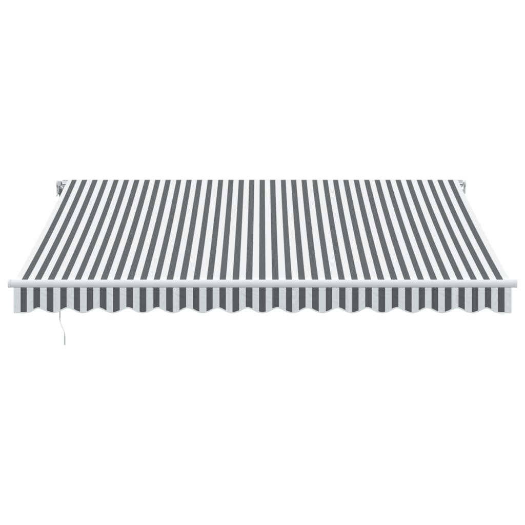 markise m. LED 400x350 cm automatisk betjening antracitgrå hvid