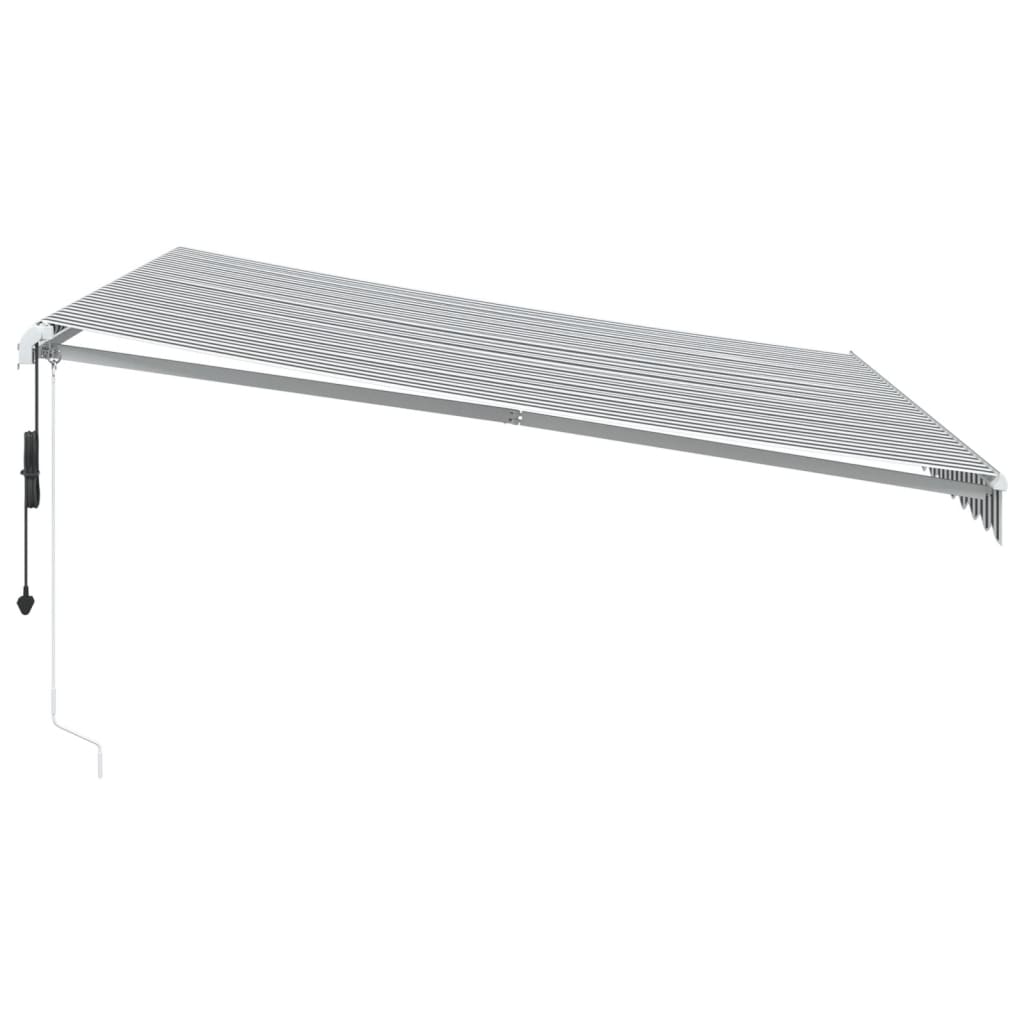 markise m. LED 400x350 cm automatisk betjening antracitgrå hvid