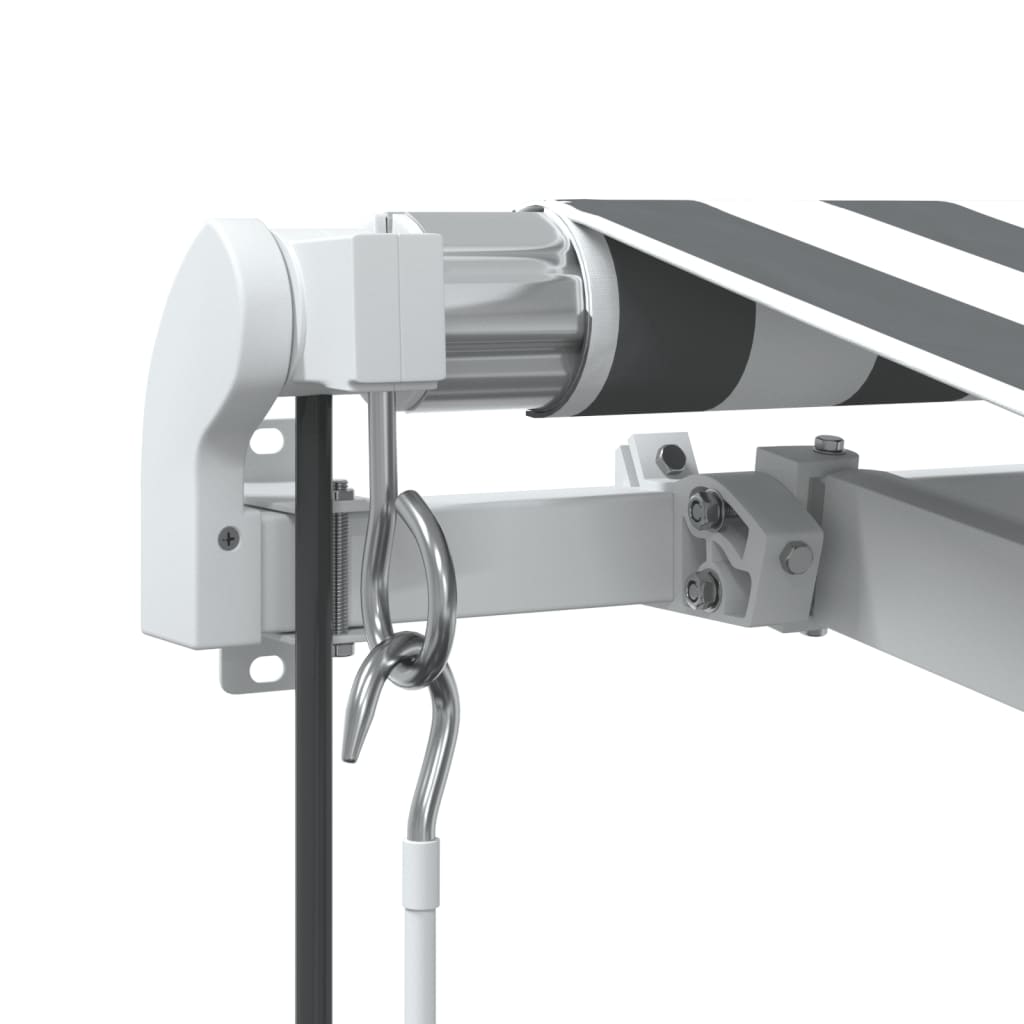 markise m. LED 400x350 cm automatisk betjening antracitgrå hvid
