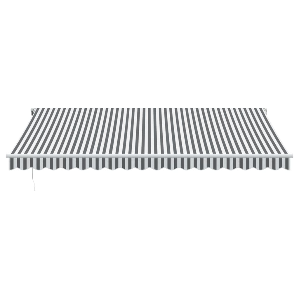 markise m. LED 450x350 cm automatisk betjening antracitgrå hvid