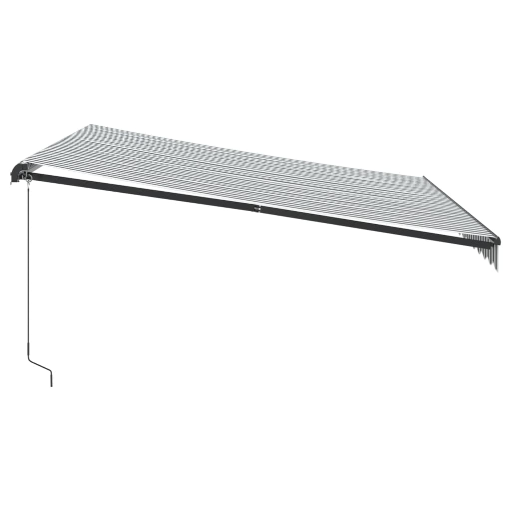 markise m. LED 400x350 cm manuel betjening antracitgrå og hvid