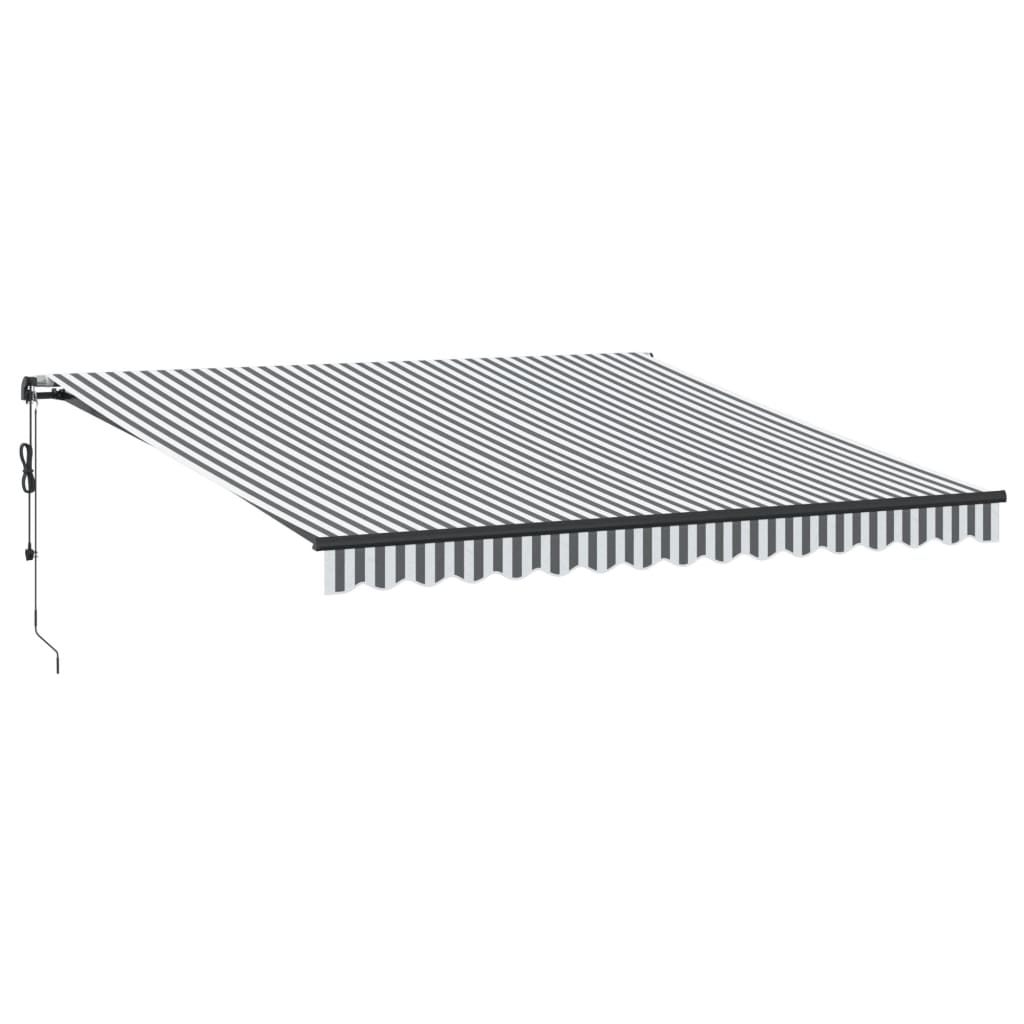 Udtrækkelig markise Anthracit og hvid 400 × 350 cm Polyester