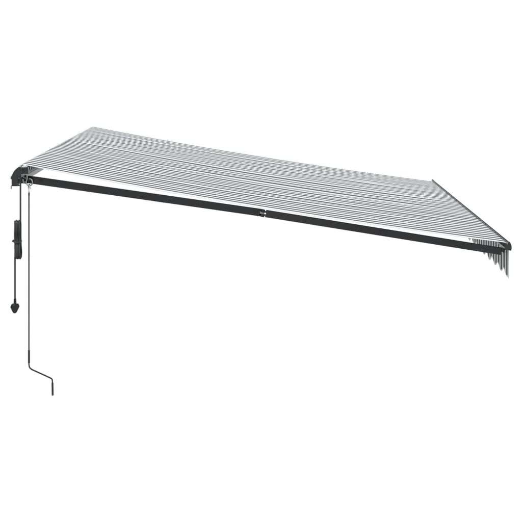 Udtrækkelig markise Anthracit og hvid 400 × 350 cm Polyester