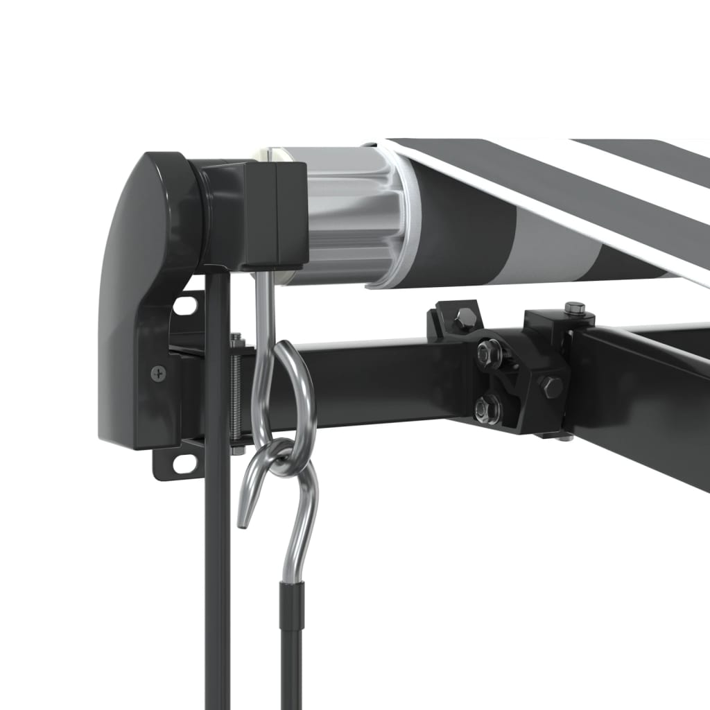 markise m. LED 450x350 cm automatisk betjening antracitgrå hvid
