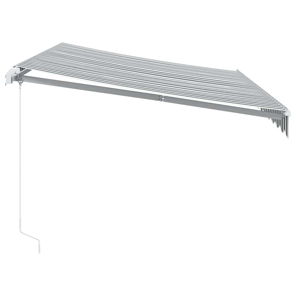 markise 350x250 cm manuel betjening antracitgrå og hvid
