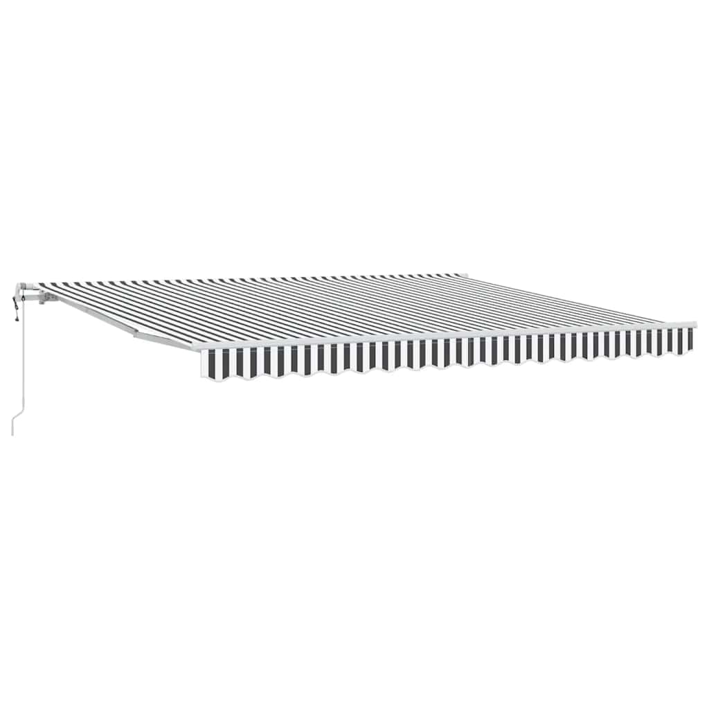 markise 400x300 cm automatisk betjening antracitgrå og hvid