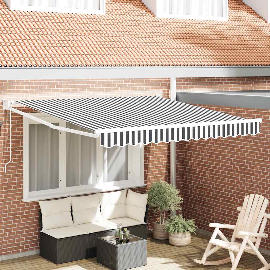 foldemarkise 3x2,5 m stof og aluminium antracitgrå og hvid