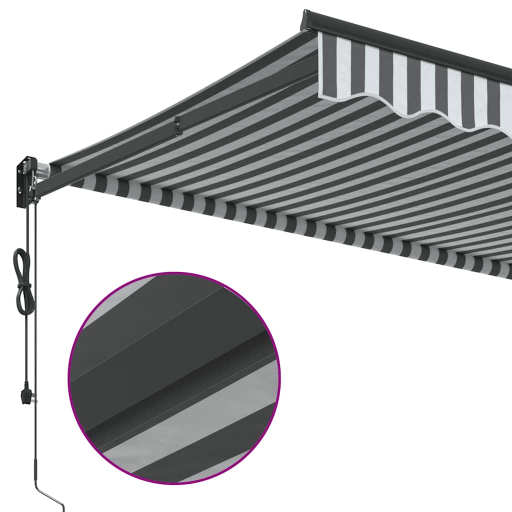 foldemarkise 3,5x2,5 m stof og aluminium antracitgrå og hvid