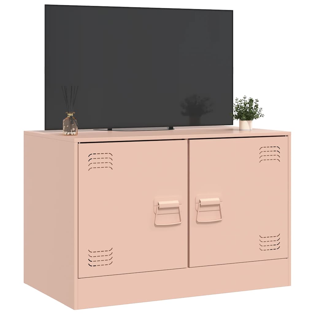 tv-bord 67x39x44 cm stål lyserød