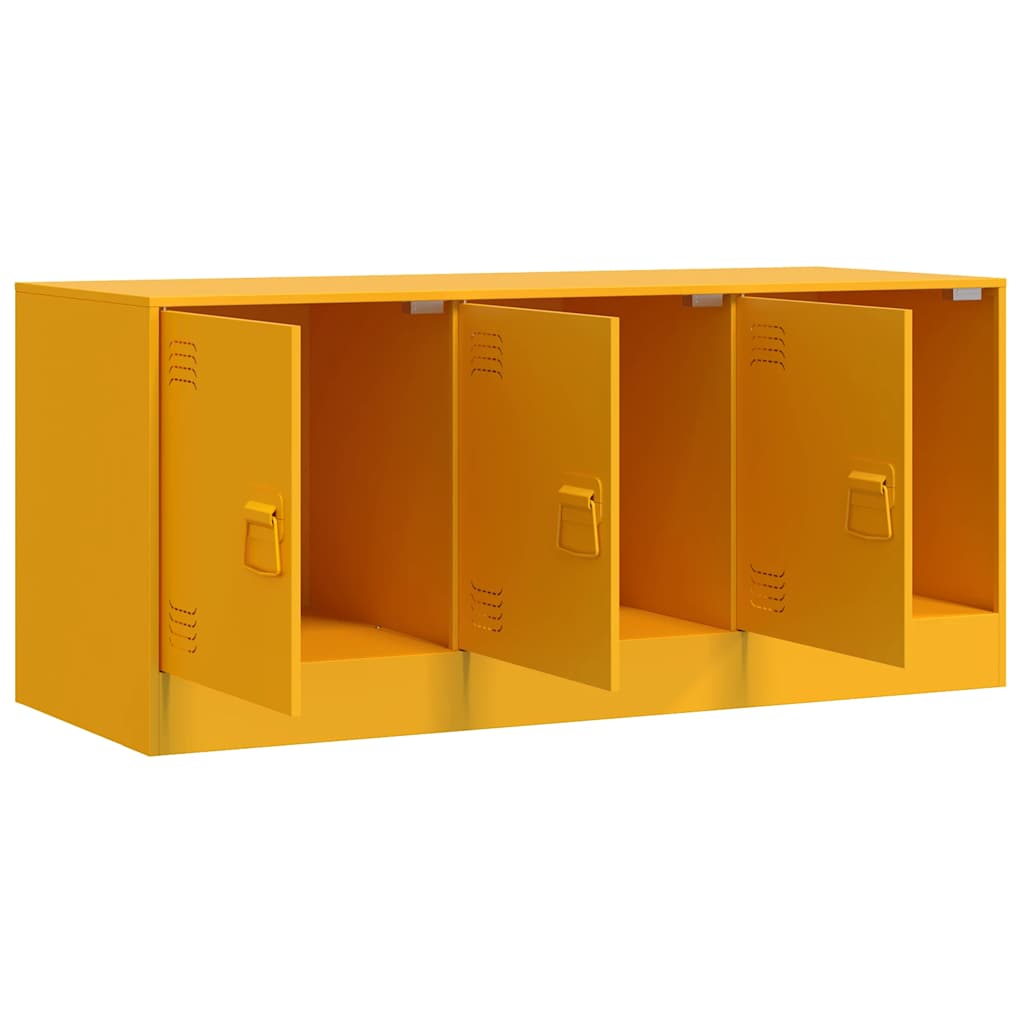 tv-bord 99x39x44 cm stål sennepsgul