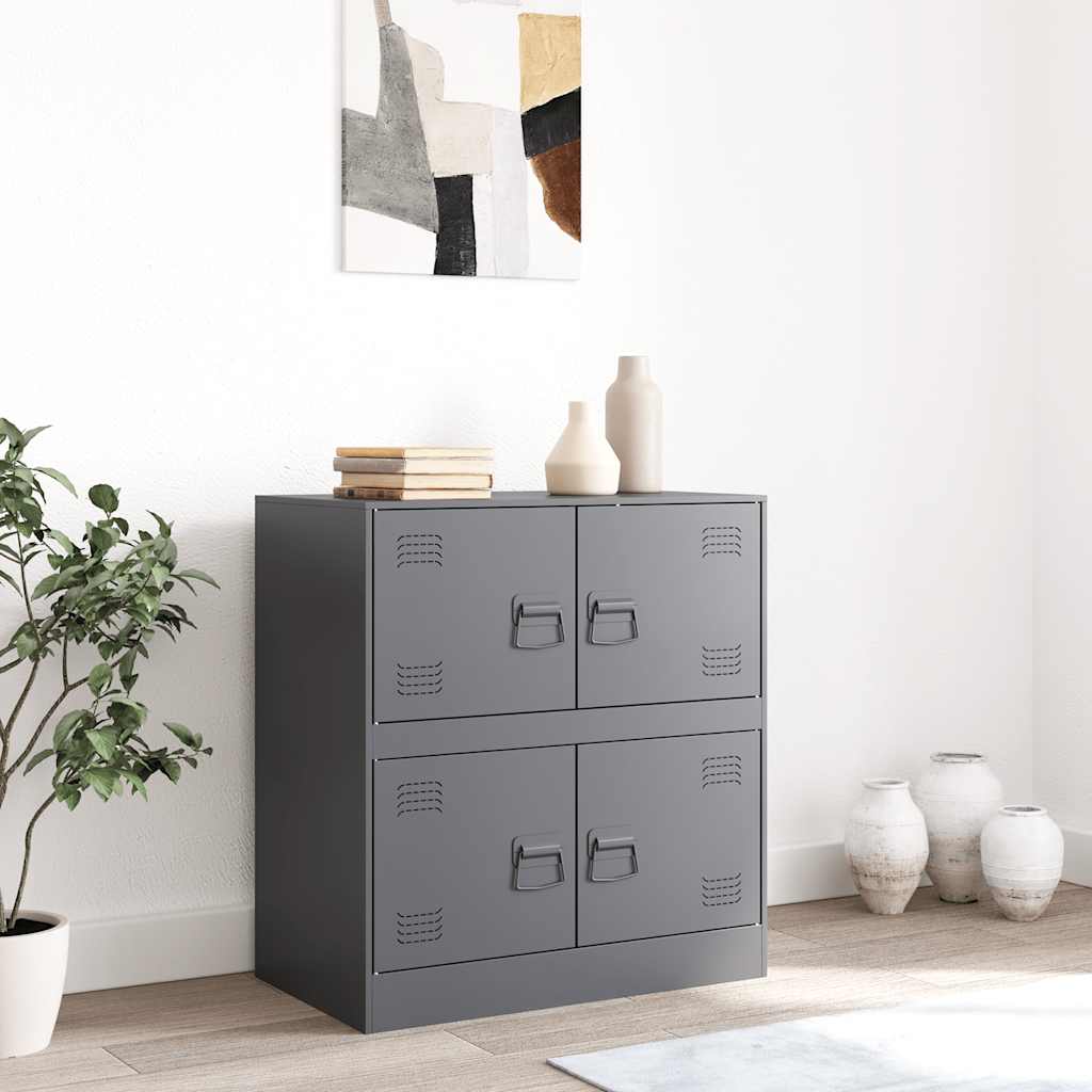 skænk 67x39x75 cm stål antracitgrå
