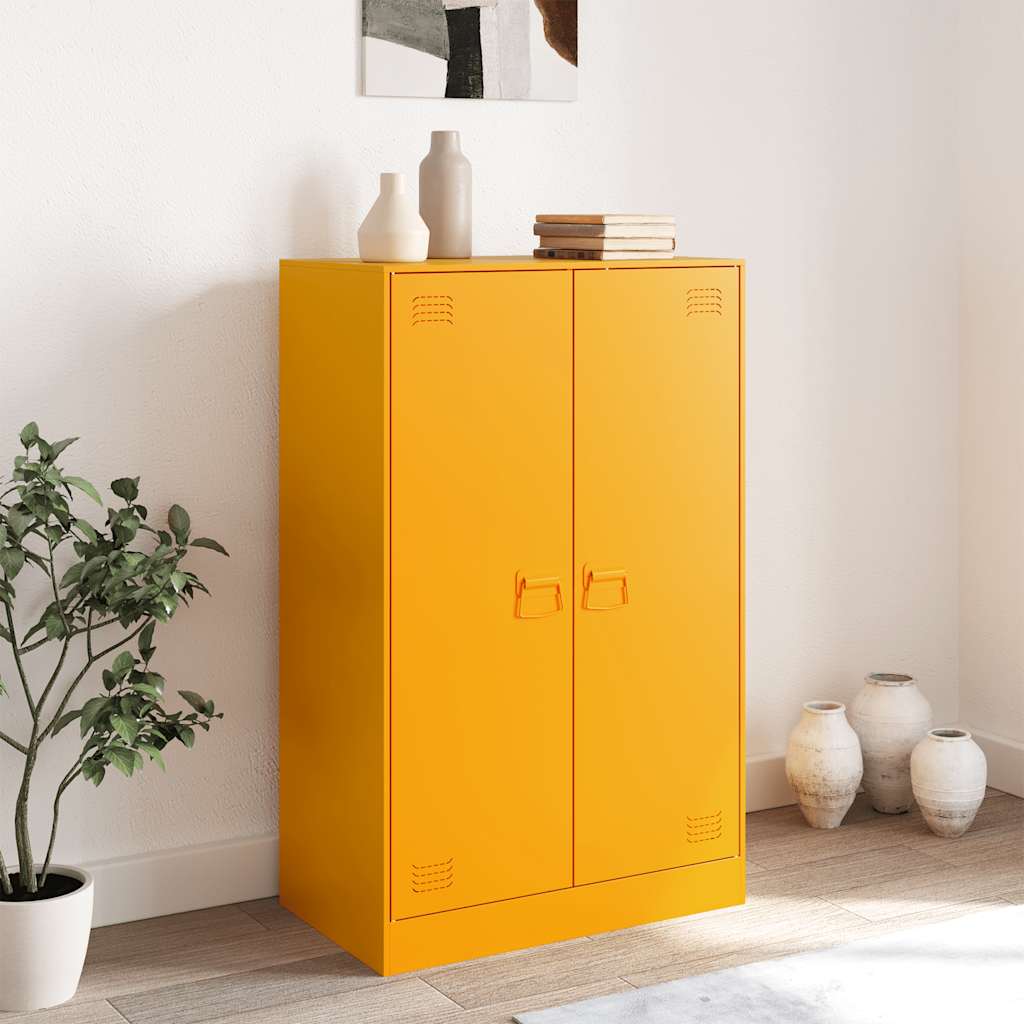 skab 67x39x107 cm stål sennepsgul