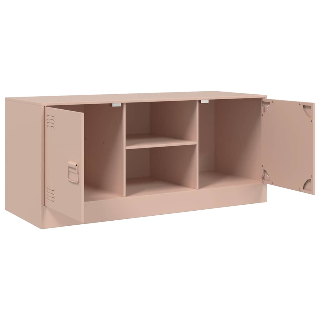 tv-bord 99x39x44 cm stål lyserød