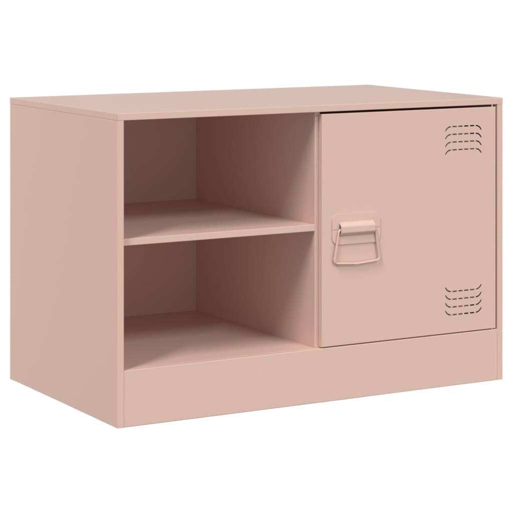 tv-bord 67x39x44 cm stål lyserød