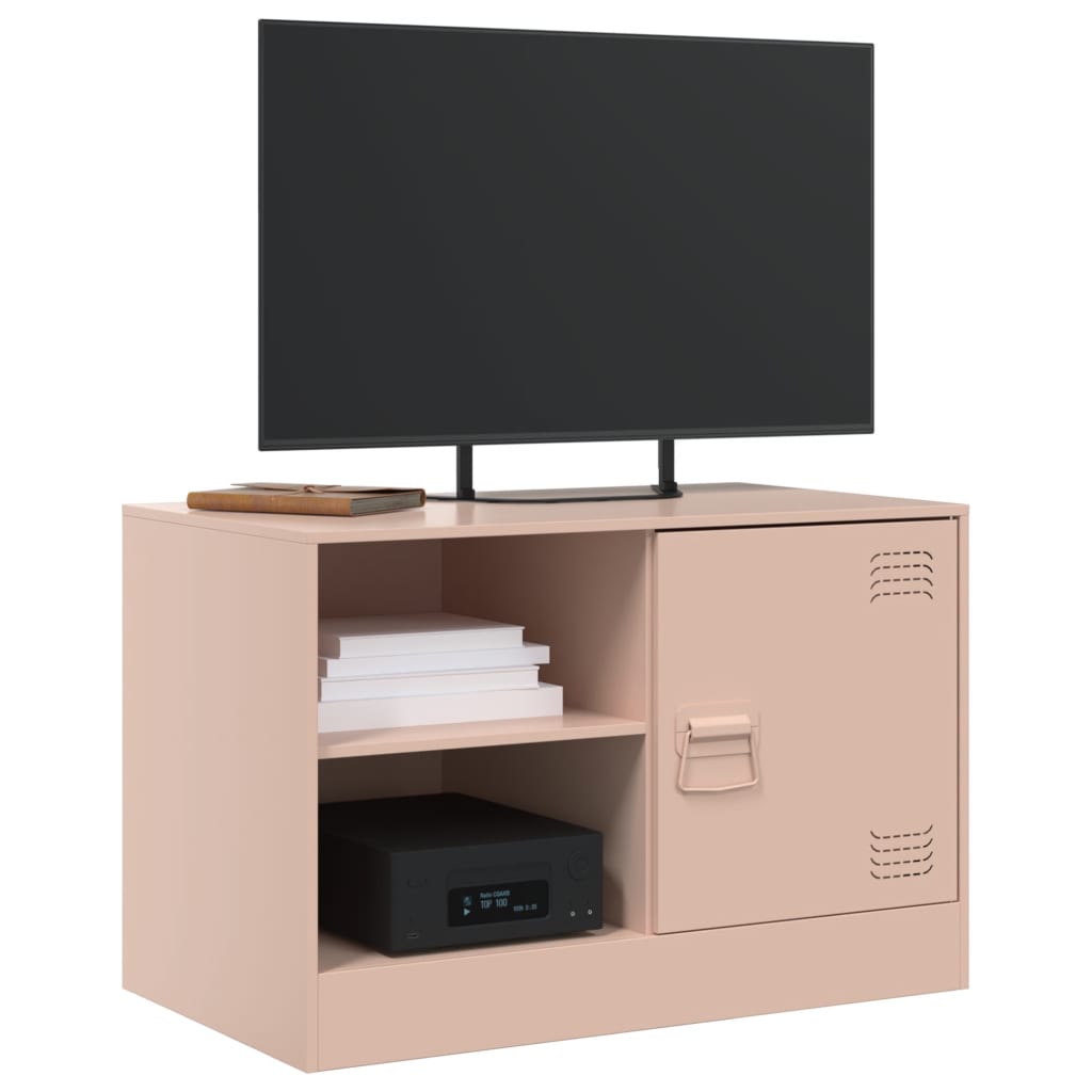 tv-bord 67x39x44 cm stål lyserød