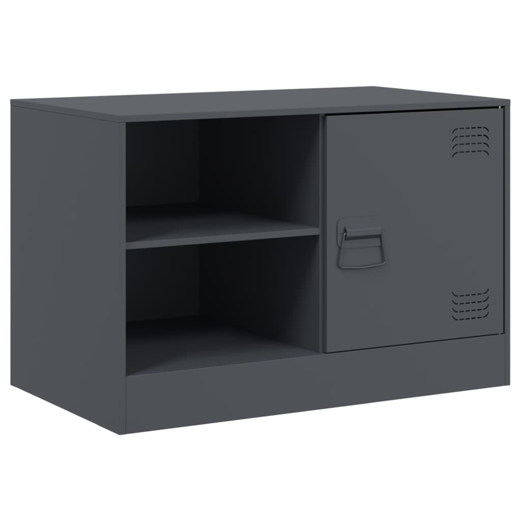 tv-bord 67x39x44 cm stål antracitgrå