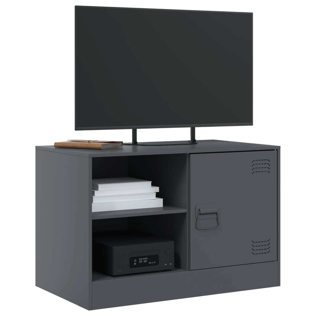tv-bord 67x39x44 cm stål antracitgrå
