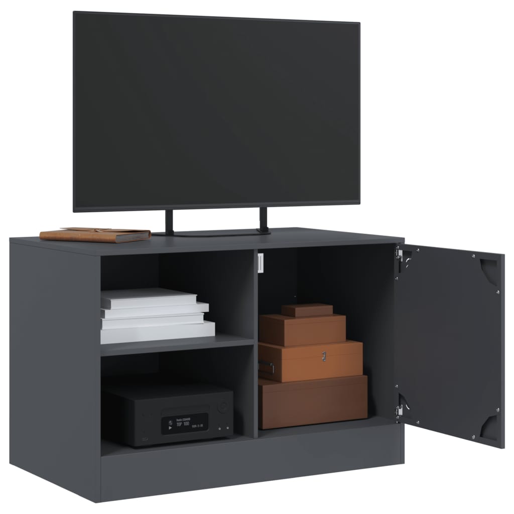 tv-bord 67x39x44 cm stål antracitgrå