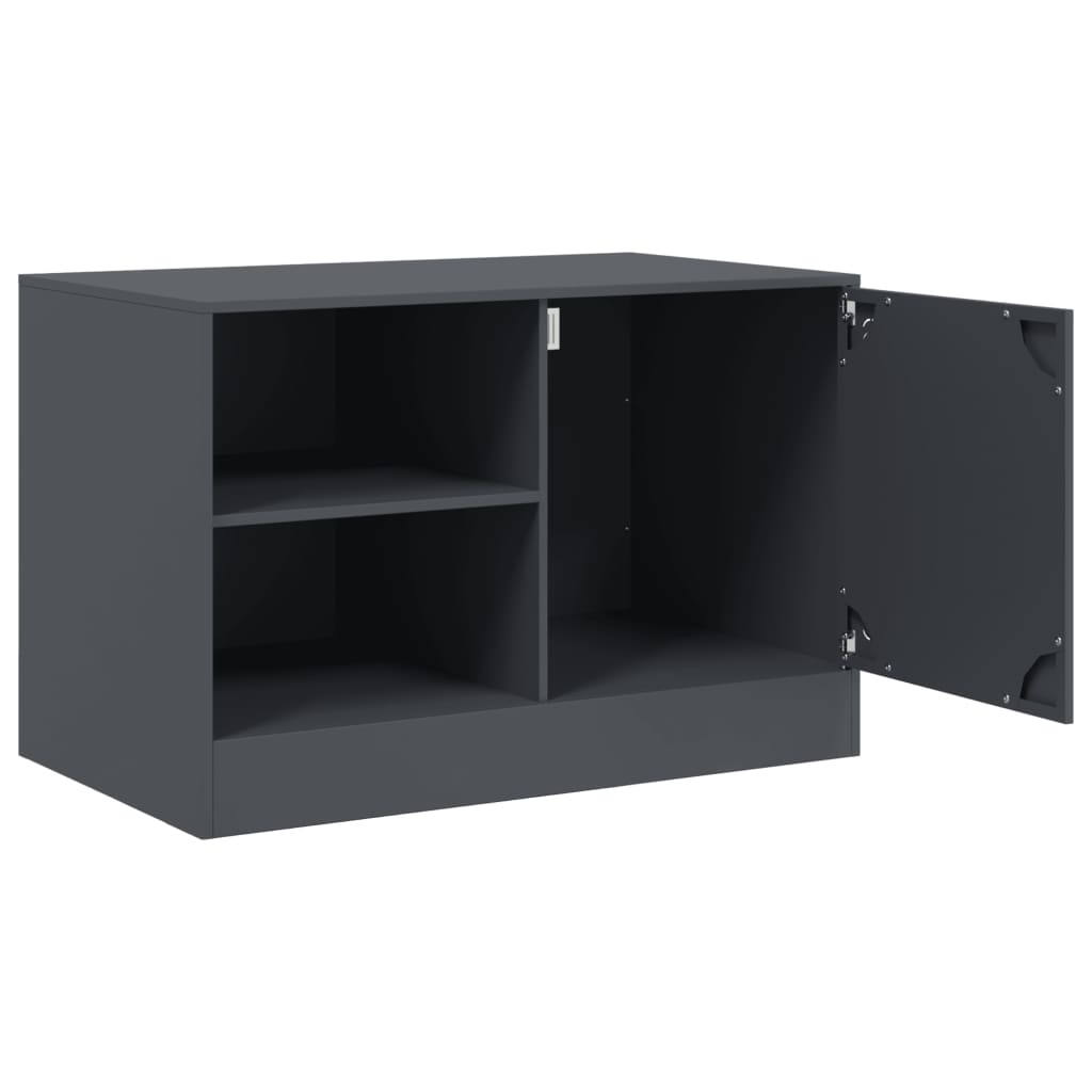 tv-bord 67x39x44 cm stål antracitgrå